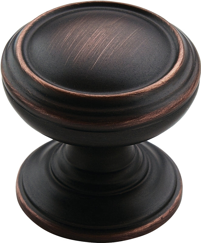 Amerock BP55342ORB Cabinet Knob, 1-1/4 in Projection, Traditional, 1-1/4 in, Zinc, Oil-Rubbed Bronze