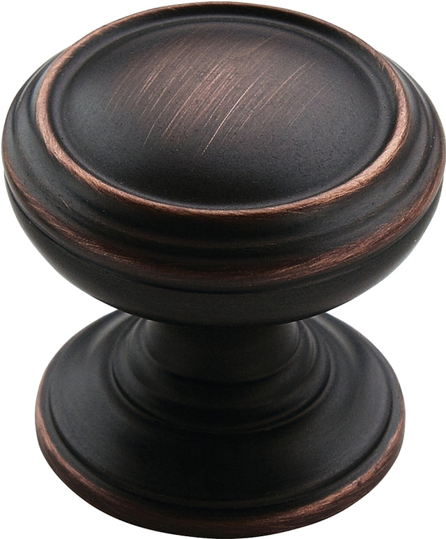 Amerock BP55342ORB Cabinet Knob, 1-1/4 in Projection, Traditional, 1-1/4 in, Zinc, Oil-Rubbed Bronze