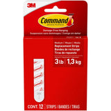 3M Command Medium Foam Refill Strips 2.75 in. L 12 pk