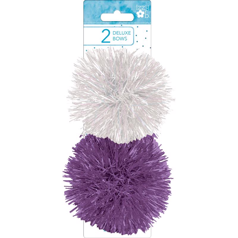 Paper Images Izzy Ob Assorted Pearl/Purple Firework Bows, Pack of 6