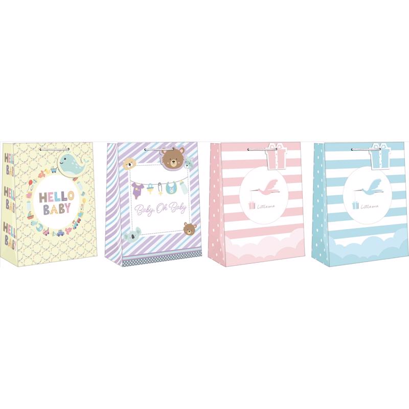 Paper Images Assorted Baby 2 Gift Bag, Pack of 12