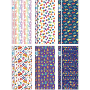 Paper Images Assorted Birthday Gift Wrap, Pack of 64