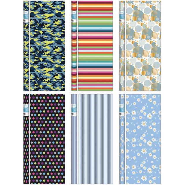 Paper Images Assorted General Gift Wrap, Pack of 64