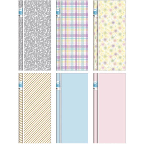 Paper Images Assorted Baby/Wedding Gift Wrap, Pack of 64