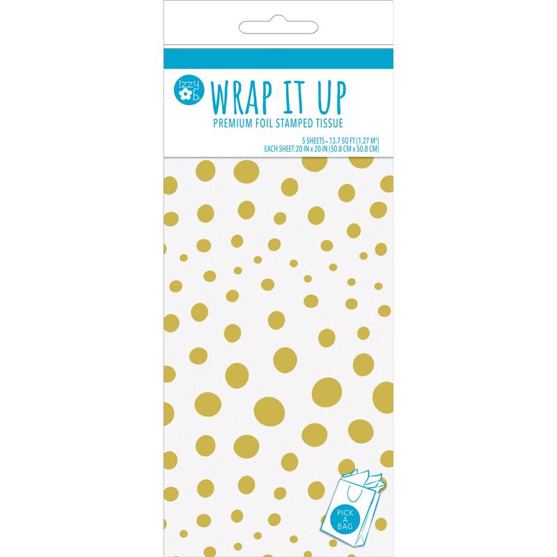 Paper Images Izzy Ob Gold All Occasion Tissue Paper, Pack of 6