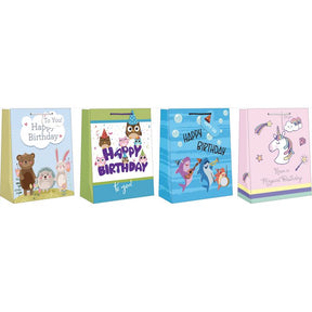 Paper Images Assorted Large Juvy Birthday Gift Bag, Pack of 12