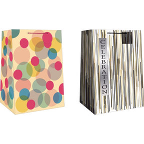 Paper Images Assorted Mega Wide Jumbo Generic Gift Bag, Pack of 12