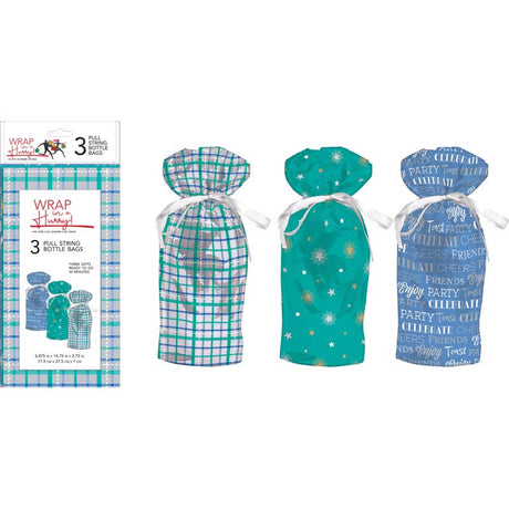 Paper Images Assorted All Occasion Drawstring Gift Bag, Pack of 6