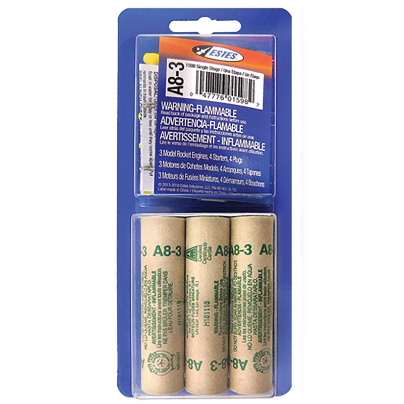 Estes Model Rocket Engines Brown 3 pc, Pack of 12
