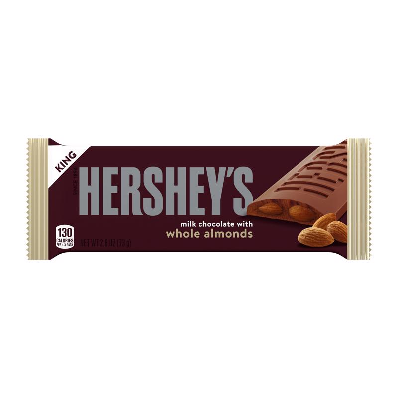 Hershey's Milk Chocolate with Almonds Candy 2.6 oz, Pack of 18