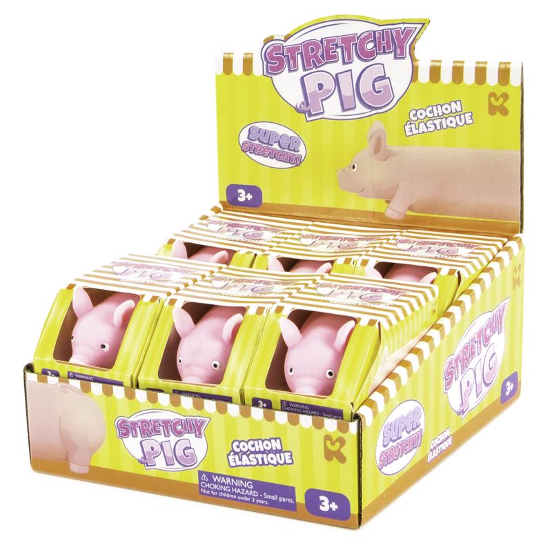 Keycraft Stretchy Pig Pink, Pack of 12