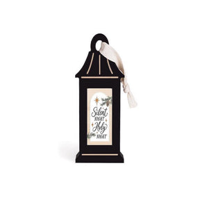 P Graham Dunn Black Silent Night Holy Night Lantern 9 in., Pack of 4