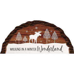 P Graham Dunn Brown/White Walking in a Winter Wonderland Table Decor 5 in., Pack of 4