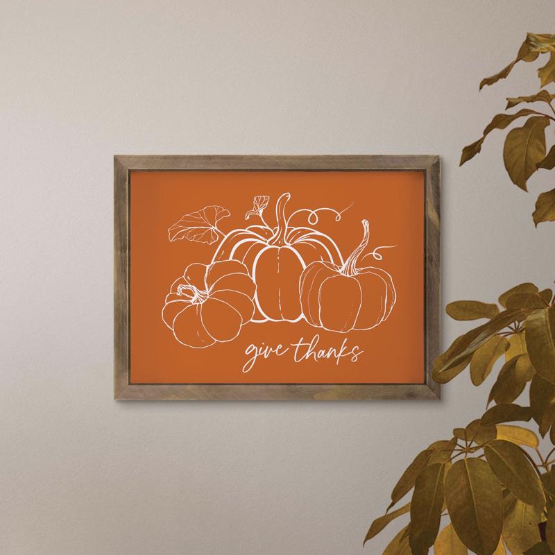 P Graham Dunn 13 in. Pumkin-Give Thanks Wall Decor, Pack of 4