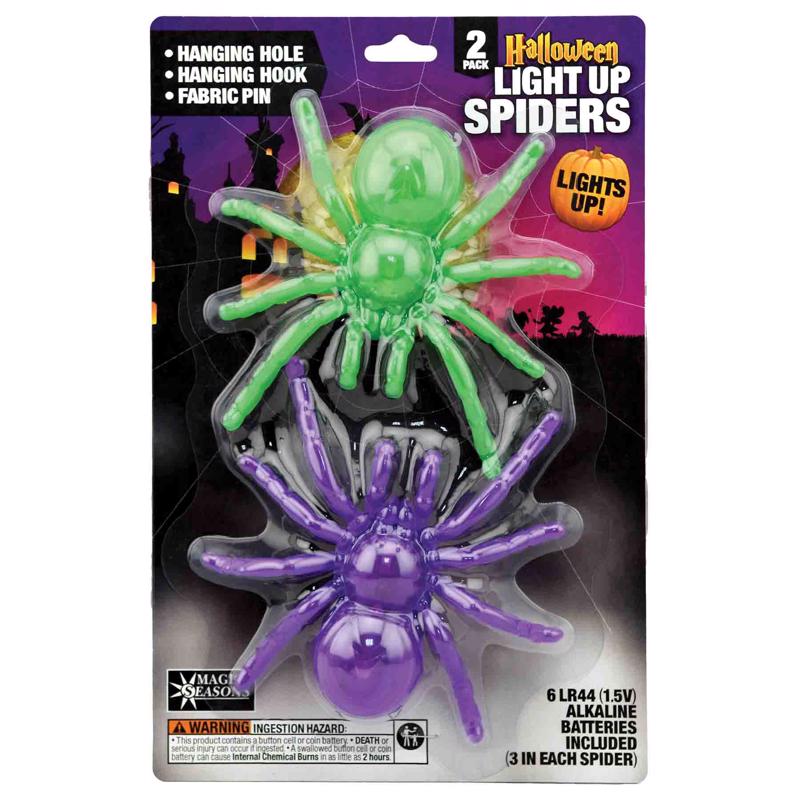 Shawshank LEDz LED Light Up Spiders 2 pk, Pack of 8