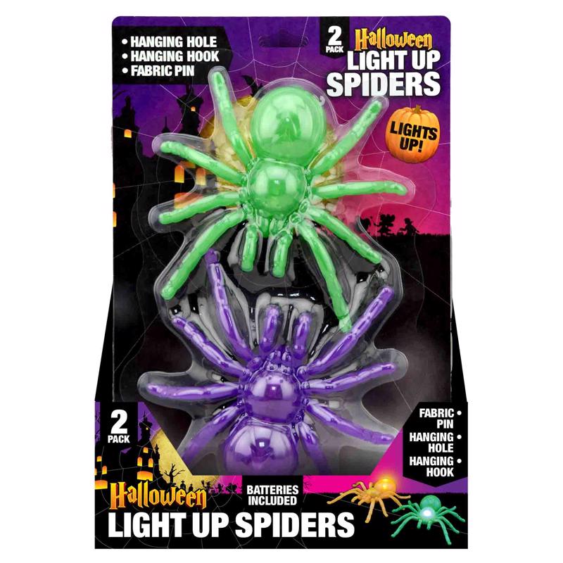 Shawshank LEDz LED Light Up Spiders 2 pk, Pack of 8