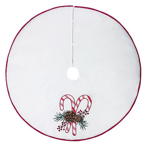 Celebrations Home White Candy Cane Tree Skirt, Pack of 4
