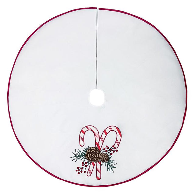 Celebrations Home White Candy Cane Tree Skirt, Pack of 4