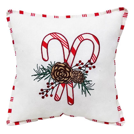 Celebrations Home White Candy Cane Pillow 16 in., Pack of 4