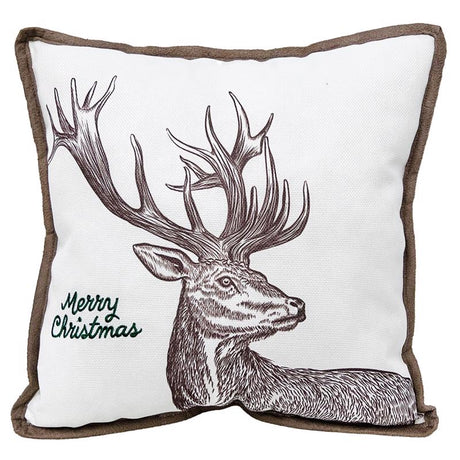 Celebrations Home Merry Christmas Deer Pillow 16 in., Pack of 4