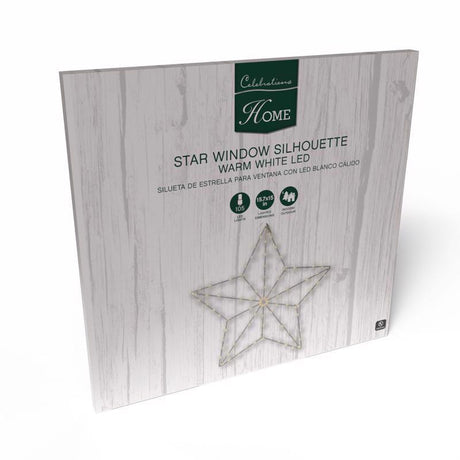 Celebrations LED Warm White Star Silhouette 15 in. Hanging Decor