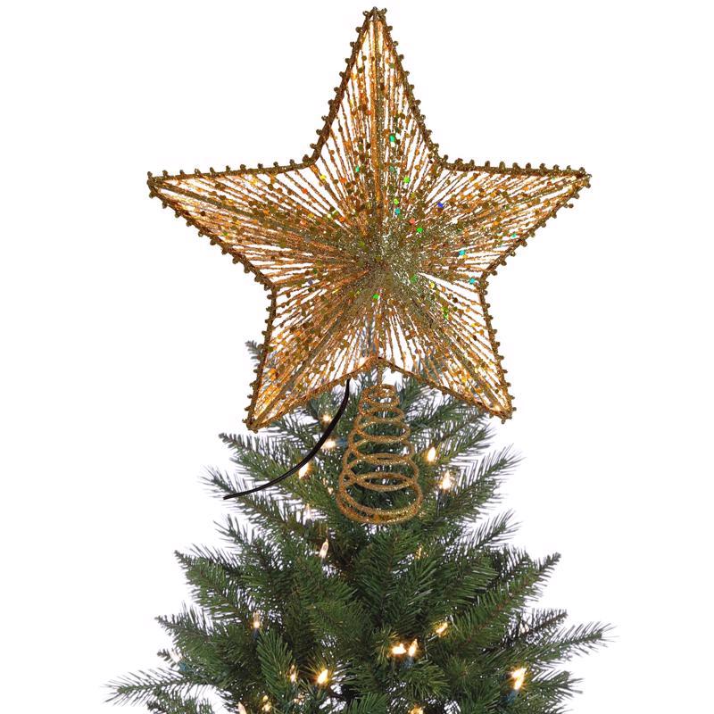 Celebrations LED Gold Star Tree Topper 11.5 in., Pack of 4