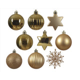 Decoris Gold Assorted Ornaments, Pack of 12