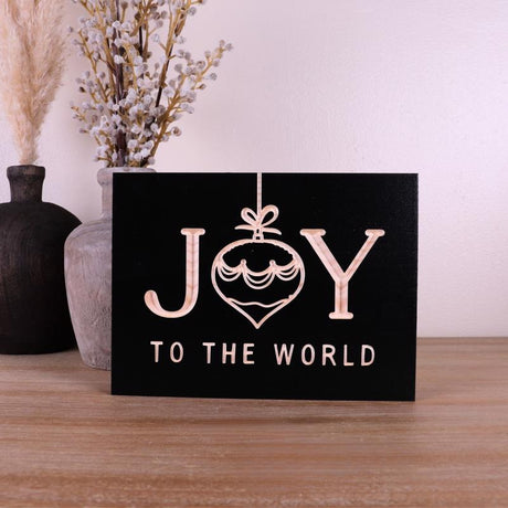 P Graham Dunn Black Joy To The World Word Block 5 in., Pack of 4
