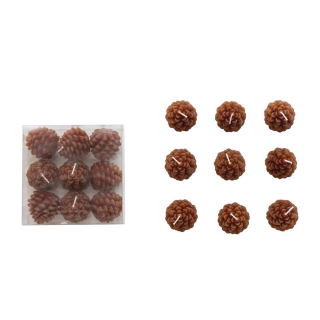 Creative Co-Op Brown Pinecone Tealight Candle 2 in., Pack of 24