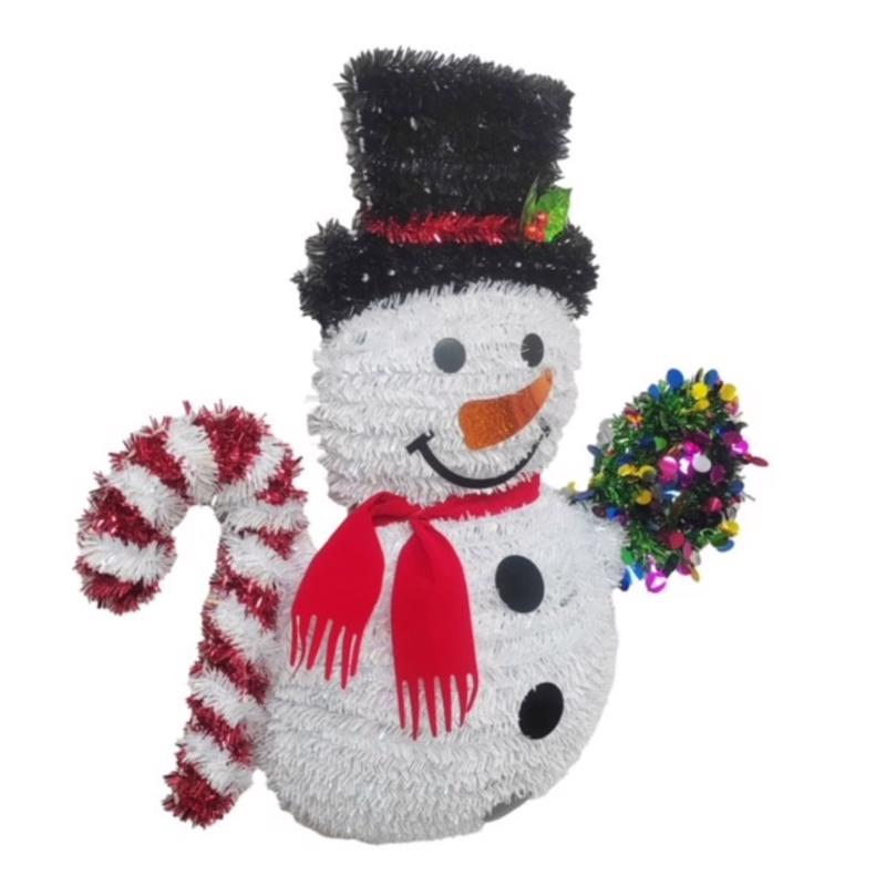 FC Young Tinsel Snowman Hanging Decor 19 in., Pack of 12