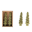 Creative Co-Op Green Christmas Tree Candle 5 in., Pack of 12