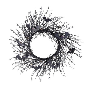 Celebrations Purple 35 ct 20 in. LED Prelit Black Twig Wreath, Pack of 6