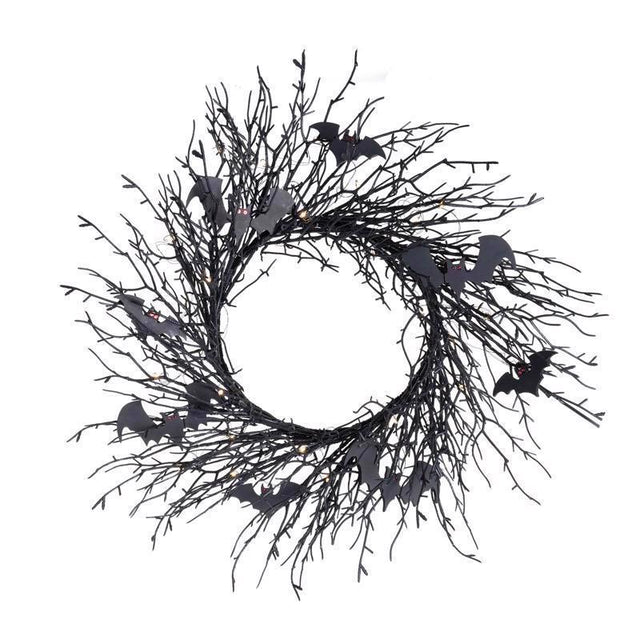 Celebrations Purple 35 ct 20 in. LED Prelit Black Twig Wreath, Pack of 6