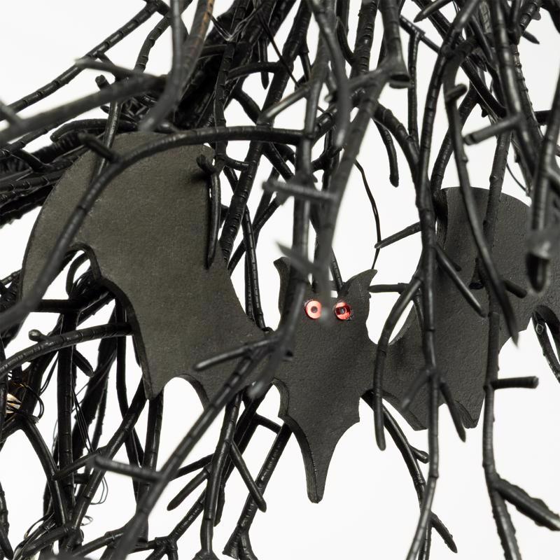 Celebrations Purple 35 ct 20 in. LED Prelit Black Twig Wreath, Pack of 6