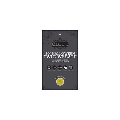 Celebrations Purple 35 ct 20 in. LED Prelit Black Twig Wreath, Pack of 6