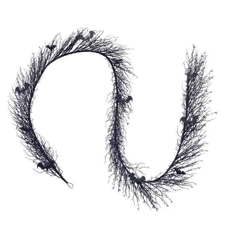 Celebrations Purple 50 ct 9 ft. LED Prelit Black Twig Garland, Pack of 6
