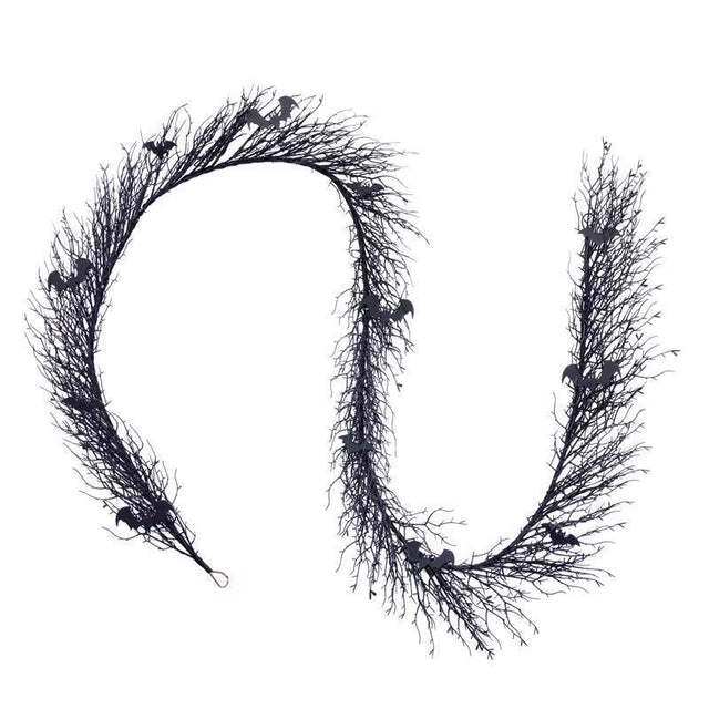 Celebrations Purple 50 ct 9 ft. LED Prelit Black Twig Garland, Pack of 6