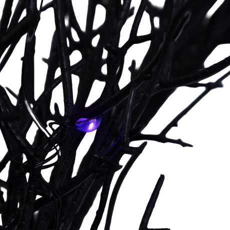 Celebrations Purple 50 ct 9 ft. LED Prelit Black Twig Garland, Pack of 6