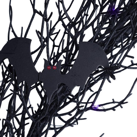 Celebrations Purple 50 ct 9 ft. LED Prelit Black Twig Garland, Pack of 6