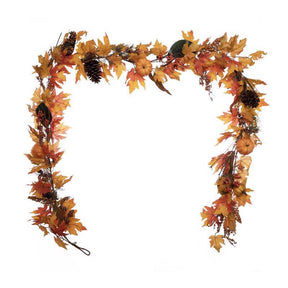 Celebrations 9 ft. Unlit Fall Leaves Garland, Pack of 4
