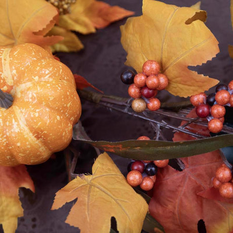Celebrations 9 ft. Unlit Fall Leaves Garland, Pack of 4