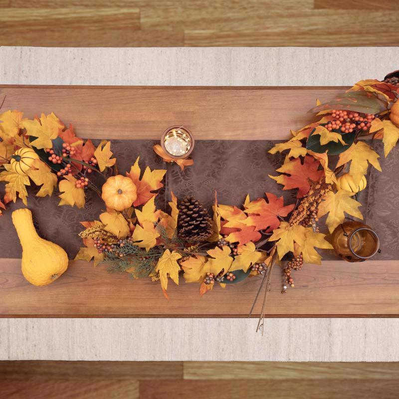 Celebrations 9 ft. Unlit Fall Leaves Garland, Pack of 4