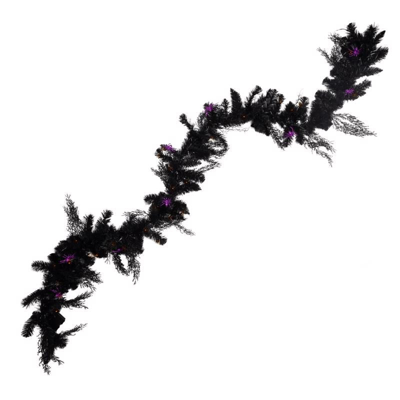 Celebrations Orange 50 ct 10 ft. LED Prelit Spider Garland, Pack of 4