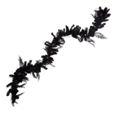 Celebrations Orange 50 ct 10 ft. LED Prelit Spider Garland, Pack of 4