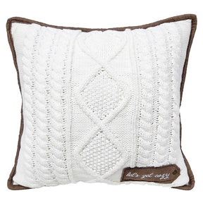 Celebrations Home Brown/White Cozy Knit Pillow 16 in., Pack of 4