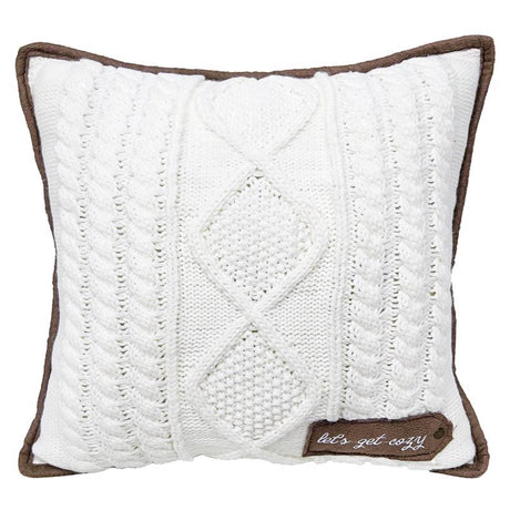 Celebrations Home Brown/White Cozy Knit Pillow 16 in., Pack of 4