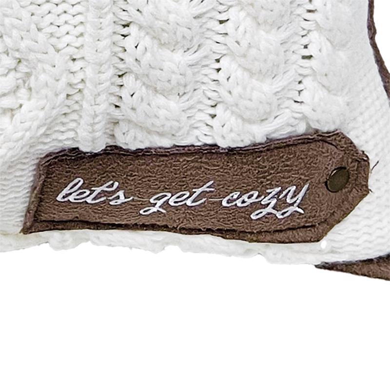 Celebrations Home Brown/White Cozy Knit Pillow 16 in., Pack of 4