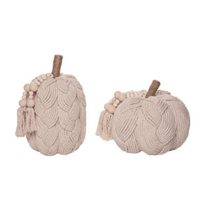 Transpac 10 in. Rope Braided Pumpkin Halloween Decor, Pack of 2