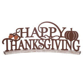 Transpac 10 in. Happy Thanksgiving Halloween Decor, Pack of 2