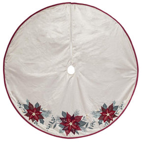 Dyno Ivory Poinsettia Tree Skirt 48 in., Pack of 4